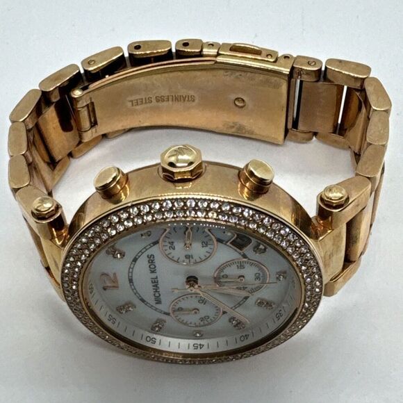 Michael Kors Parker MK5491 Women\'s Gold Stainless Steel Analog Dial Watch JNA588 main image 9